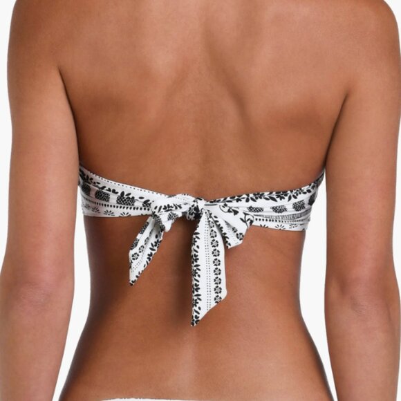 ☀️ Sunshine 79 Convertible Bandeau Bikini Top Ivory Coast Black White 6 Small